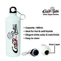 Printed Sublimation Coated Blank Water Bottle/Sipper White - 600Ml