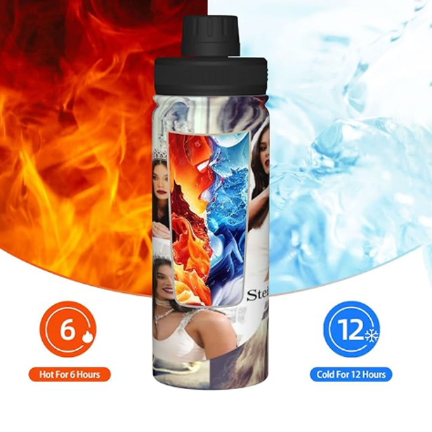 Printed Sports Insulated Kettle Outdoors Stainless Steel Water Bottles Fashion Journey Cup