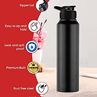 Printed Black Regular Sipper | Leak Proof & Spill Proof - Lightweight & Highly Durable Freezer Safe Ideal For Office School Gym