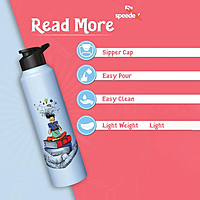 Printed Steel Water Bottle 1 litre, Water Bottles For Fridge, School,Gym,Home,office,Boys, Girls, Kids, Leak Proof