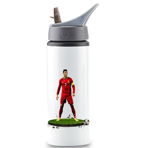 Printed Ronaldo Aluminum Sublimation Water Bottle Model-5 Sports/School Printed Ronaldo Aluminum Sublimation Water Bottle Model-5 Sports/School