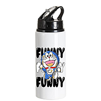 Printed Doraemon Aluminum Sublimation Water Bottle With Wide Mouth (A1) Sports/School