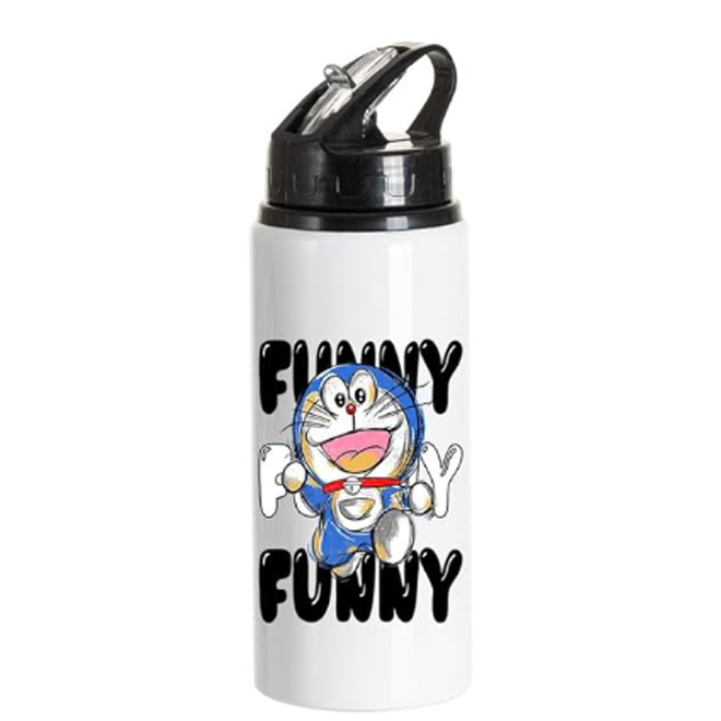 Printed Doraemon Aluminum Sublimation Water Bottle With Wide Mouth (A1) Sports/School Printed Doraemon Aluminum Sublimation Water Bottle With Wide Mouth (A1) Sports/School