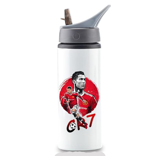 Printed Ronaldo Aluminum Sublimation Water Bottle Model-17 Sports/School Printed Ronaldo Aluminum Sublimation Water Bottle Model-17 Sports/School
