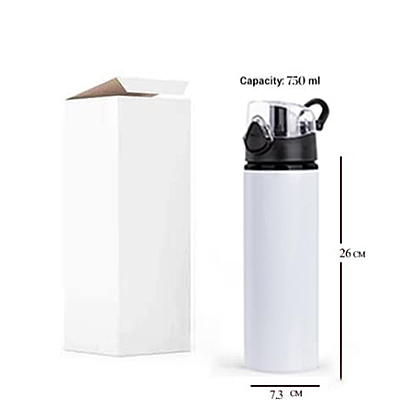 Ronaldo Printed Aluminum White Water Bottle Sports/School/