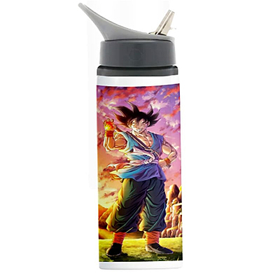 Goku Sipper Water Bottle Aluminium 600Ml Christmas Gift For Boys & Girls Goku Sipper Water Bottle Aluminium 600Ml Christmas Gift For Boys & Girls