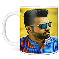 Printed Rohit Sharma Mug Printed Cup Microwave Safe Ceramic Coffee Mug 350ml Pack of 1