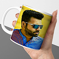 Printed Rohit Sharma Mug Printed Cup Microwave Safe Ceramic Coffee Mug 350ml Pack of 1