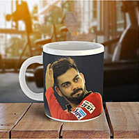 Printed WC 2019"Virat Kholi 8" Printed Ceramic Coffee Mug.Gift for Any Occasion. 11OZ, White (350 ml Pack of 1)