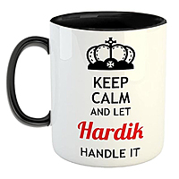 Printed Hardik Handle It Ceramic Coffee Mug - Best Birthday Gift for Son