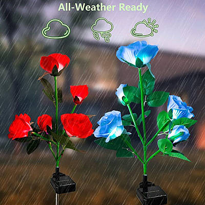Solar ROSE Lights, 4 Pack Multi-Color Changing Solar Rose Flower Lights Waterproof Solar Rose Garden Solar ROSE Lights, 4 Pack Multi-Color Changing Solar Rose Flower Lights Waterproof Solar Rose Garden