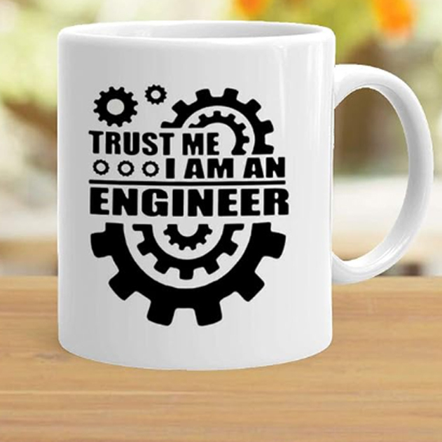 Printed Engineer Theme Printed Ceramic Coffee Mug (325 Ml)-Mug for Engineers Day,Gift for Engineer