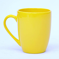 Printed Yellow Coral-Shaped Ceramic Coffee Mug Tea and Coffee Cup Gift for Friends Family