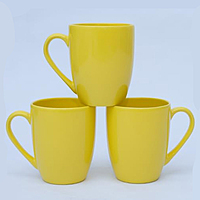 Printed Yellow Coral-Shaped Ceramic Coffee Mug Tea and Coffee Cup Gift for Friends Family
