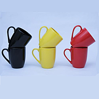 Printed Yellow Coral-Shaped Ceramic Coffee Mug Tea and Coffee Cup Gift for Friends Family