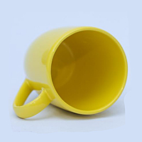 Printed Yellow Coral-Shaped Ceramic Coffee Mug Tea and Coffee Cup Gift for Friends Family