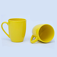 Printed Yellow Coral-Shaped Ceramic Coffee Mug Tea and Coffee Cup Gift for Friends Family