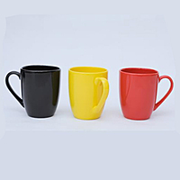Printed Yellow Coral-Shaped Ceramic Coffee Mug Tea and Coffee Cup Gift for Friends Family