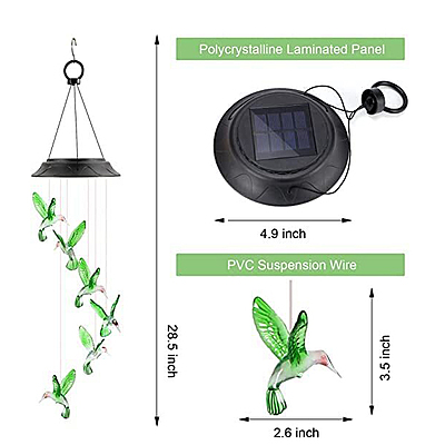 Solar Wind Chime,Color Changing Wind Chimes,LED Decorative Mobile,Gifts for Mom,Waterproof Outdoor Solar Wind Chime,Color Changing Wind Chimes,LED Decorative Mobile,Gifts for Mom,Waterproof Outdoor