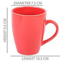 Printed Set of 4 (350ml) Handcrafted Design Tea Cups Set of 4 Stackable, Chip Resistant, with Handles Large Serving Coffee Cup