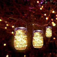 Solar Mason Jar Rechargeable Auto on off  Hadas Que Funcionan Con Pilas, Tira Tapa Tarro Masón