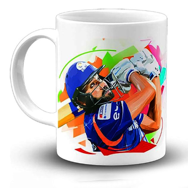 Sharma 45 Printed Black Mug with Print | Cricket Coffee Mug 11oz | Milk Mug This Mug  Safe 330ml