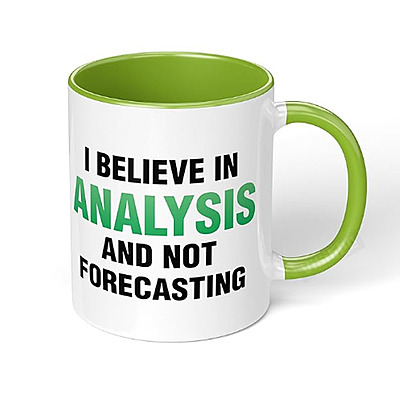 Printed Believe in Analysis and not Forecasting Printed Two Tone Green Ceramic Coffee Mug, 330 ml Printed Believe in Analysis and not Forecasting Printed Two Tone Green Ceramic Coffee Mug, 330 ml