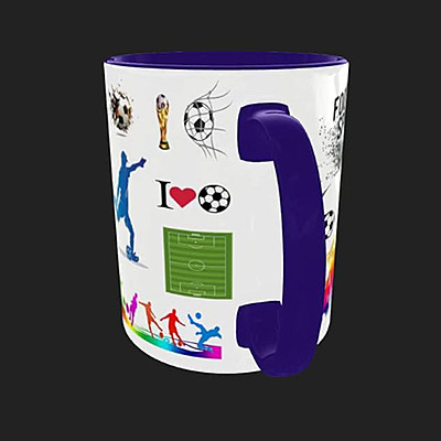 Football Printed Mugs 350 ml (taj-Football Blue) Football Printed Mugs 350 ml (taj-Football Blue)