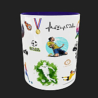 Football Printed Mugs 350 ml (taj-Football Blue)