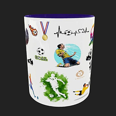 Football Printed Mugs 350 ml (taj-Football Blue) Football Printed Mugs 350 ml (taj-Football Blue)