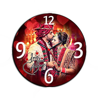 Sublimation Printed Customized Analog Wall Clock With Photo - (8 X 8) Inches Family Photo Frame With Clock-Wood,Multicolor Sublimation Printed Customized Analog Wall Clock With Photo - (8 X 8) Inches Family Photo Frame With Clock-Wood,Multicolor