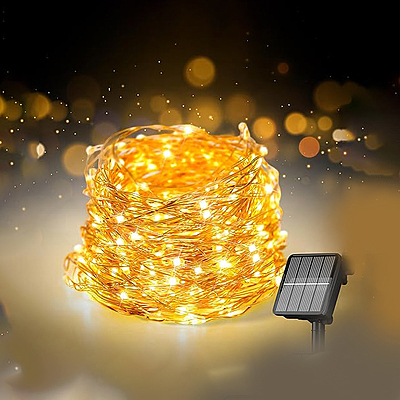 Golden Ladi Solar 30 Ft Solar String /Ladi Solar Fairy String Light Outdoor, 120 Led With 800 Mah Inbuilt Rechargeable Battery Ip65 Waterproof 8 Modes Copper Wire Golden Ladi Solar 30 Ft Solar String /Ladi Solar Fairy String Light Outdoor, 120 Led With 800 Mah Inbuilt Rechargeable Battery Ip65 Waterproof 8 Modes Copper Wire