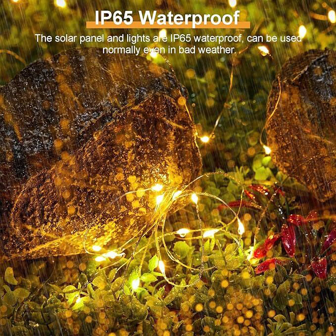Golden Ladi Solar 30 Ft Solar String /Ladi Solar Fairy String Light Outdoor, 120 Led With 800 Mah Inbuilt Rechargeable Battery Ip65 Waterproof 8 Modes Copper Wire Golden Ladi Solar 30 Ft Solar String /Ladi Solar Fairy String Light Outdoor, 120 Led With 800 Mah Inbuilt Rechargeable Battery Ip65 Waterproof 8 Modes Copper Wire