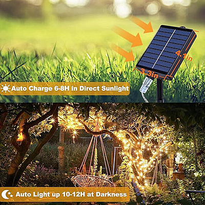 Golden Ladi Solar 30 Ft Solar String /Ladi Solar Fairy String Light Outdoor, 120 Led With 800 Mah Inbuilt Rechargeable Battery Ip65 Waterproof 8 Modes Copper Wire Golden Ladi Solar 30 Ft Solar String /Ladi Solar Fairy String Light Outdoor, 120 Led With 800 Mah Inbuilt Rechargeable Battery Ip65 Waterproof 8 Modes Copper Wire