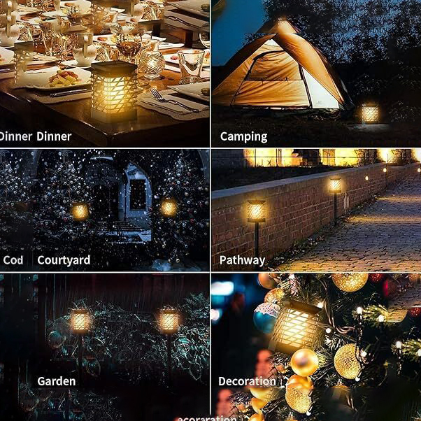 Flickering Flame Waterproof Solar Powered Hanging Table Lantern for Home Flickering Flame Waterproof Solar Powered Hanging Table Lantern for Home