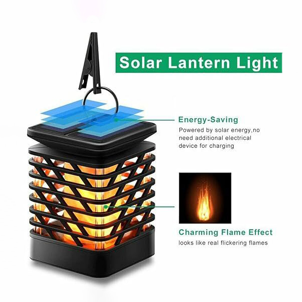 Flickering Flame Waterproof Solar Powered Hanging Table Lantern for Home Flickering Flame Waterproof Solar Powered Hanging Table Lantern for Home