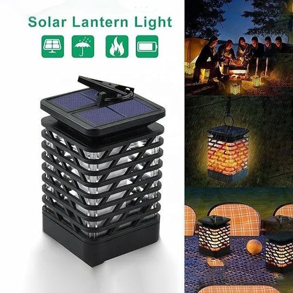 Flickering Flame Waterproof Solar Powered Hanging Table Lantern for Home Flickering Flame Waterproof Solar Powered Hanging Table Lantern for Home