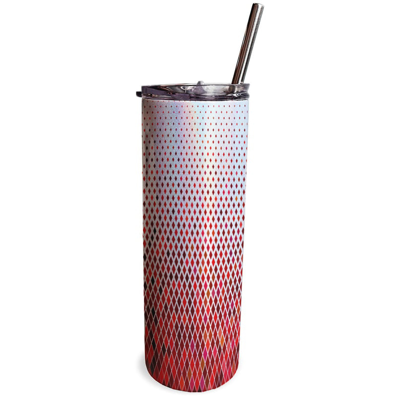 Customized Tumbler, Skinny Straight Stainless Steel Sublimation Tumblers Blanks with Lids and Straws