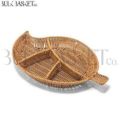 Leaf Platter Basket with Compartments