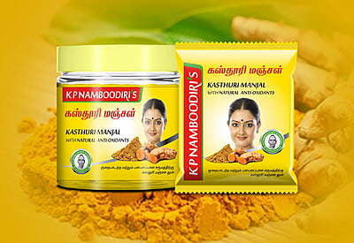 KP Namboodiris Kasthoori manjal 50g with 4 Pack KP Namboodiris Kasthoori manjal 50g with 4 Pack