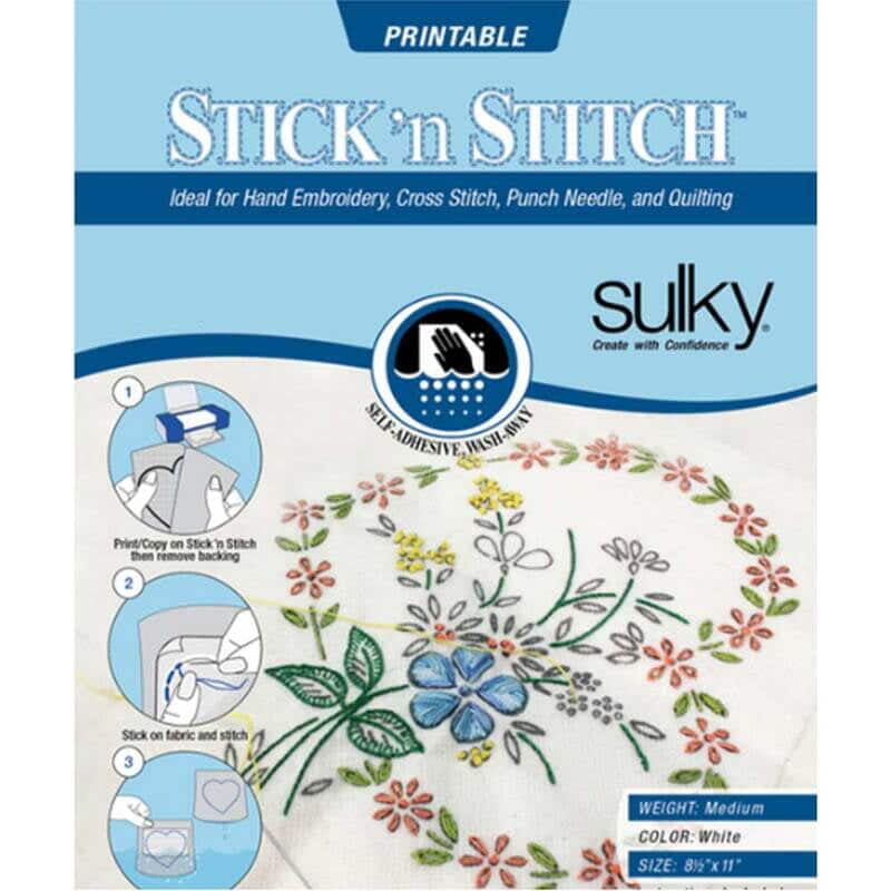 Sulky Stick n Stitch Water Soluble Printable Paper - Sheet Sulky Stick n Stitch Water Soluble Printable Paper - Sheet