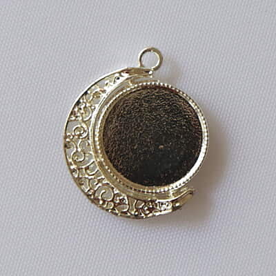 Rotating Double Side Round Pendant  Silver Big