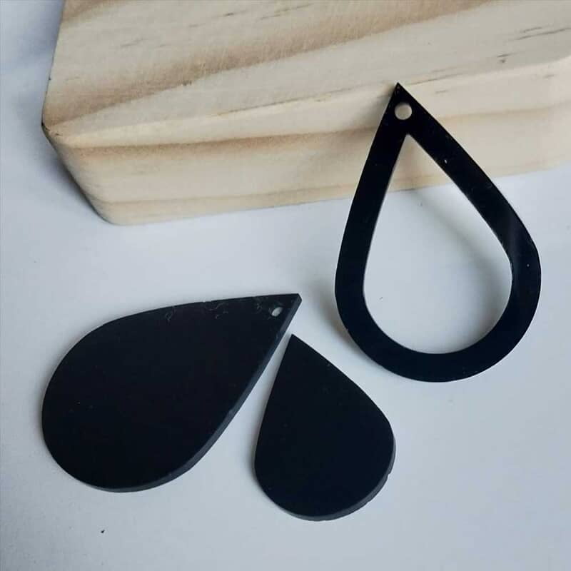 Mini Hoop Drop Black Acrylic -Model 1 Mini Hoop Drop Black Acrylic -Model 1