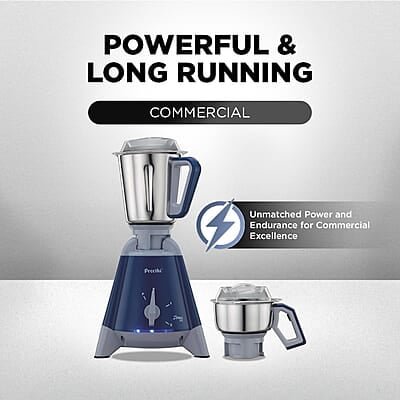 Preethi Xpro Duo MG-198 1300 W Commercial Mixer Grinder with 2 Jars ( 0.75L Chutney Jar + 2L Wet Grinding, Stainless steel) Preethi Xpro Duo MG-198 1300 W Commercial Mixer Grinder with 2 Jars ( 0.75L Chutney Jar + 2L Wet Grinding, Stainless steel)