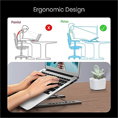 Portronics My Buddy K2 Portable Laptop stand with 7 Adjustable Level, Ergonomic Design, Multifunctional for All Laptops