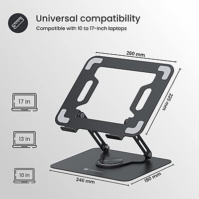 Portronics My Buddy K9 - Portable Laptop Stand - Adjustable elevation levels Portronics My Buddy K9 - Portable Laptop Stand - Adjustable elevation levels