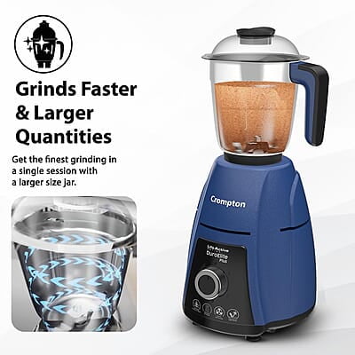 Crompton DuroElite Plus 800 W Mixer Grinder with 4 Jars (3 Stainless Steel Jars+ 1.5L Juicer Jar with Fruit Filter)