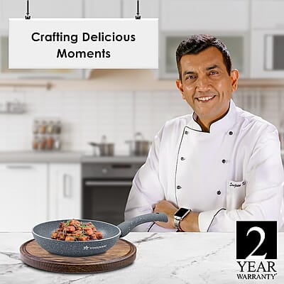 Wonderchef Aluminium Granite Frying Pan, Grey, 20cm, 1L