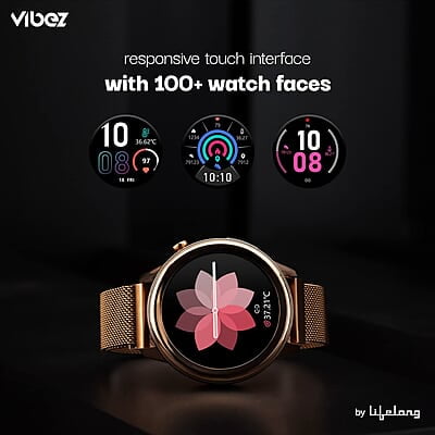 Vibez By Lifelong Xena SmartWatch For Women With Hd Display 24X7 Heart Rate & Spo2 Tracking