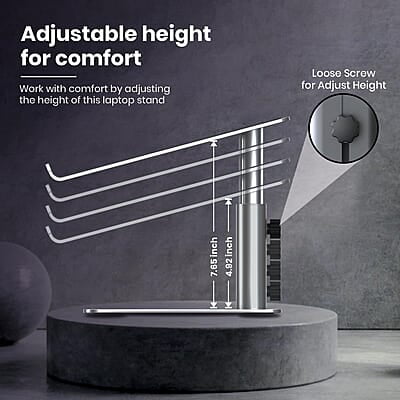 Portronics My Buddy K5 Portable Laptop Stand with Aluminium Frame, Adjustable Height, Compatible with all Laptops